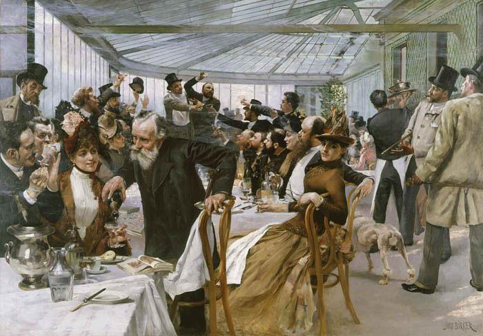 Hugo Birger Skandinaviska konstnarernas frukost i Cafe Ledoyen, Paris fernissadagen oil painting image